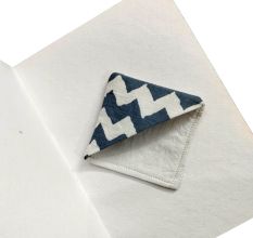 Handmade Corner Style Grey Fabric Bookmark